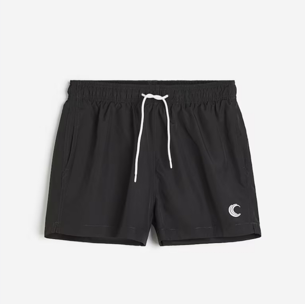 H&M Black Lined Swim Shorts Size XS